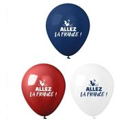 Sachet de 8 Ballons 'ALLEZ LA FRANCE' Bleus, Blancs, Rouges
