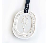Sachet de Cire de Colza Solide, désodorisant pour Placard Lune avec Ruban bordé Or Blanc | Parfum bergamote et Cachemire pour la Maison