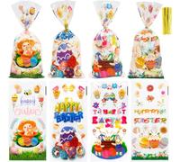 Sachet de Paques 4 Style 100 Pièces Sac Chocolat Paques Sachets de Bonbons de Pâques Sac pour Oeuf De Paques Petit,Pour Enfant,Cadeau,Bonbon,Biscuits,Collations (B)
