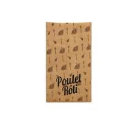 Sachet Poulet Ingraissable Kraft Imprimé - Lot de 500 - Papier Alimentaire Résistant à la Graisse - Idéal Rôtisserie, Boucherie, Traiteur - Plusieurs Tailles Disponibles (100, 18+7×31)
