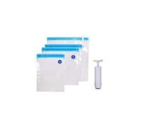 - Sachet réutilisable avec pompe vide d'air (Lot de 4)