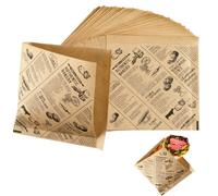 Sachet Sandwich Papier 100 pièces 18x18 cm biodégradables résistants à la Graisse et à l’Eau pour Hamburger Snack Pique-Nique Restauration Rapide
