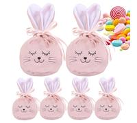 Sachets cadeaux de Pâques | 6 pièces 12 x 10 cm réutilisables en velours - Sacs réutilisables pour confiseries | pour famille, enfants, école, bureau, fête, vacances, collations bijoux