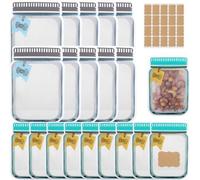 Sachets de conservation réutilisables pour aliments, 2 tailles, sachets en plastique pour bocaux Weck, 20 pièces, sachets Ziplock étanches pour herbes aromatiques, sachets à collation