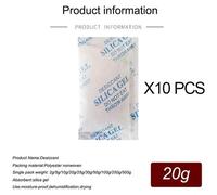 Sachets de gel de silice non toxique, absorbant l'humidité, 20g x 10