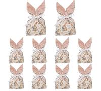 Sachets de Pâques pour confiseries - avec cordon de 10 pièces | sachets de faveurs de Pâques avec oreilles de lapin, pour anniversaires, mariages, célébrations, fêtes de vacances rassemblements