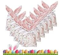 Sachets de Pâques pour confiseries - Avec cordon de 10 pièces, sachets pour collations de Pâques avec oreilles de lapin | pour anniversaires, mariages, célébrations, fêtes de vacances, rallye familial