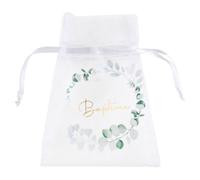 Sachets en tissu organdi - Collection Baptême Végétal - Lot de 4