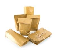 Sachets kraft dorés, 50 pièces: sachet papier petit format, pochette cadeau alimentaire, sac décoratif pour friandises, bijoux, bonbons, mini emballage fête, 9 x 15 x 3,5 cm