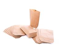 Sachets kraft fond croisé, 10 pièces: petit sac papier brun pour cadeau, alimentaire à remplir, emballage bonbon, pochette mariage & fête, 14 x 22 x 5,6 cm
