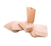Sachets kraft fond croisé, 25 pièces: petit sac papier brun pour cadeau, alimentaire à remplir, emballage bonbon, pochette mariage & fête, 14 x 22 x 5,6 cm