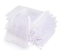 Sachets Pochettes Cadeau - Organza - 100 pcs - 10x15 cm - Blanc - Multi-usages