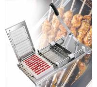 SACLMD Machine Manuelle de brochette de Mouton d'acier Inoxydable,Machine de brochette de Ficelle de Viande de Bambou,Machine multifonctionnelle de Viande de brochette
