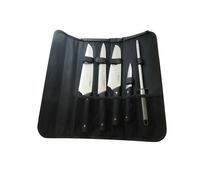 Sacoche 4 couteaux de cuisine et fusil à aiguiser manche noir Pradel Jean Dubost