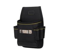 Sacoche à Outils D’Entretien en Toile Noire, Pochette de Ceinture | 6 Petites Poches Autour du Compartiment Principal, Sangle de Taille Réglable, Résistant à L’usure et Étanche
