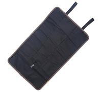 Sacoche à Outils Enroulable Noire en Tissu, Multi-Poches, Protection Pluie | Pochette de Rangement pour Outils, Montage sur Guidon, Poutre ou Selle, pour Camping et Réparation Vélo