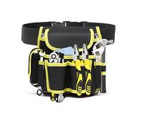 Sacoche à Outils Professionnelle, Réglable Porte-Outil Sac de Ceinture, Sac à outils Sacoche, Ceinture à Outil d'électricien, Ceinture Porte-outils pour Charpentier Bricoleur Menuisier(Jaune)