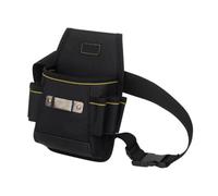 Sacoche de Ceinture pour Outils en Toile Noire, Multi-Poches, Ajustable | 6 Petites Poches Autour du Compartiment Central, Format Compact, Port Pratique pour Plombier et Bricoleur