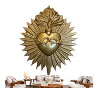 Sacré-Cœur - Cœur De Métal Milagro Décoratif | Décoration Murale Du Coeur Sacré | Art Populaire Religieux Adapté À L' De La Maison, À La Décoration Spirituelle, À La Dévotion Catholique, Aux Dons