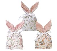 Sacs à bonbons de Pâques - Sachets cadeaux avec oreilles de lapin pour confiseries festives | Sacs à dessin de type gadgets | Lot de 10 pièces, convient pour fête, anniversaire, mariage,