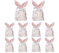 Sacs à bonbons de Pâques - Sachets cadeaux avec oreilles de lapin pour confiseries festives | Sacs à dessin de type gadgets | Lot de 10 pièces, convient pour fête, anniversaire, mariage,