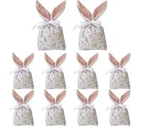 Sacs à bonbons de Pâques - Sachets cadeaux avec oreilles de lapin pour confiseries festives | Sacs à dessin de type gadgets | Lot de 10 pièces, convient pour fête, anniversaire, mariage,