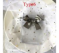 Sacs À Bonbons En Organza À Noeud Papillon, 10 Pièces, Pochette De Rangement Pour Emballage De Faveur De Mariage, Noir, Rouge, Bijoux À Cordon Vide, Sacs Cadeaux Transparents