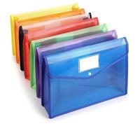Sacs À Boutons Multicolores En Plastique A4, 7 Pièces, Sacs À Fichiers De Grande Capacité, Sacs De Rangement Triés, Sacs D'étiquettes Pour L'école, Le Travail À Domicile Et Le Bureau