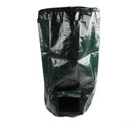 Sacs à déchets de jardin avec couvercle pour restes de cuisine et débris de cour, sac collecteur de déchets d'extérieur réutilisable en polyéthylène avec fermeture éclair sur le dessus et poignée