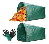 Sacs À Feuilles Lot de 2 : pelle à poussière et gants | Sacs à feuilles réutilisables Pour Travaux De Jardinage, Compost, Paysagisme, Camping, Déchets Et Pelouse