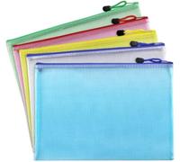 Sacs à filet avec fermeture à glissière, 10 Pièces A4/A5/A6 Maille Étanche Fermeture Éclair Dossiers Fournitures De Bureau Sacs Rangement