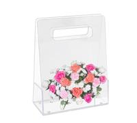 Sacs à fleurs transparents - Panier à fleurs portable en acrylique - Boîte pour emballage de rose de mariage - Opérateur d'achat réutilisable créatif pour les occasions spéciales