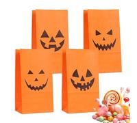 Sacs à Friandises Halloween,Sachet Orange pour Snacks,Sacs en Papier pour Friandises Halloween - Pour pop-corn biscuits foires classe maison