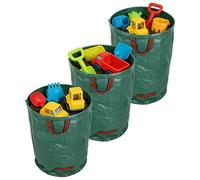 Sacs à gazon Collecteur 3 pièces | Sacs à gazon résistants avec poignées de transport renforcées Pour domestique, extérieur, jardin, camping, aménagement