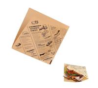 Sacs à Hamburger triangulaires - 100 pièces - Papier Alimentaire, imperméable, résistant à la Graisse, Durable - 18 x 18 cm, réutilisables, pour Hamburgers, sandwichs, collations