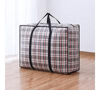 Sacs à linge ultra grands avec fermeture éclair, sacs de rangement, sacs de déménagement, sacs à vêtements jumbo avec poignée, sac à carreaux imperméable