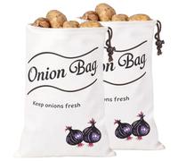 Sacs À Oignons Pour Conservation Contenant Réutilisable À Légumes | Sacs à oignons Pour courses ferme et prépa repas cuisine maison intérieur placard comptoir Ail et oignon