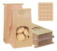Sacs à pain en papier marron avec fenêtre transparente bords roulés et joint en tôle métallique pour applications de boulangerie maison
