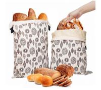 Sacs à pain réutilisables en cire d'abeille, sacs de rangement en coton 43 cm x 33 cm (lot de 2)