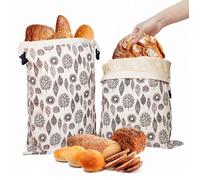 Sacs à pain réutilisables en cire d'abeille, sacs de rangement en coton 43 cm x 33 cm (lot de 2)