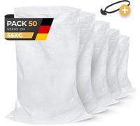 Sacs à sable en polypropylène (50 pièces) | 55 x 95 cm - ultra-résistants (55 kg) et recyclables | Idéaux pour le jardin, le chantier, les feuilles, la terre et le sable