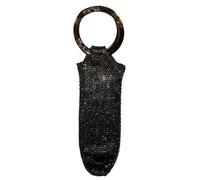 Sacs à vin - Élégant strass avec poignée de transport - Porte-bouteille de vin robuste en maille - Pour fête, pique-nique, dîner, voyage, vacances - Accessoire de rangement pour champagne, Noir , voir