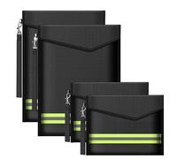 Sacs anti feu,4 porte-documents ignifuges | Sac étanche à feu pour, Fermeture à Zip Sécuritaire, Parfait pour Conserver Objets de Valeur, Passeports, Documents, Argent
