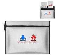 Sacs anti-feu, porte-documents ignifuges | Sac étanche à feu pour documents de 6 Poches intégrées pour Cartes de crédit En fibre de verre de qualité supérieure
