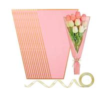 Sacs Bouquets Fleurs,50 Pièces 28 x 46 x 9 cm Avec Ruban - Sacs D'Emballage Porte-Bouquet De Fleurs | pour Femme Maman Fille Fête Mariage Anniversaire Remise de