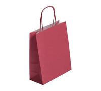 Sacs boutique kraft poignées torsadées bordeaux 30 x 23 x 12 cm - 50 sacs