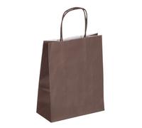 Sacs boutique kraft poignées torsadées chocolat 30 x 23 x 12 cm - 50 sacs
