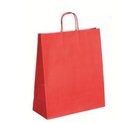 Sacs boutique kraft poignées torsadées rouge 40 x 35 x 14 cm - 50 sacs