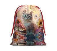 Sacs cadeaux à motif chat assis L - Ajoutez une touche de formalité à vos mariages, Noël, anniversaires et anniversaires de mariage - (S à L)