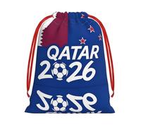 Sacs cadeaux avec cordon de serrage et imprimé drapeau du Qatar pour cadeaux de fête et sacs cadeaux sur le thème du football